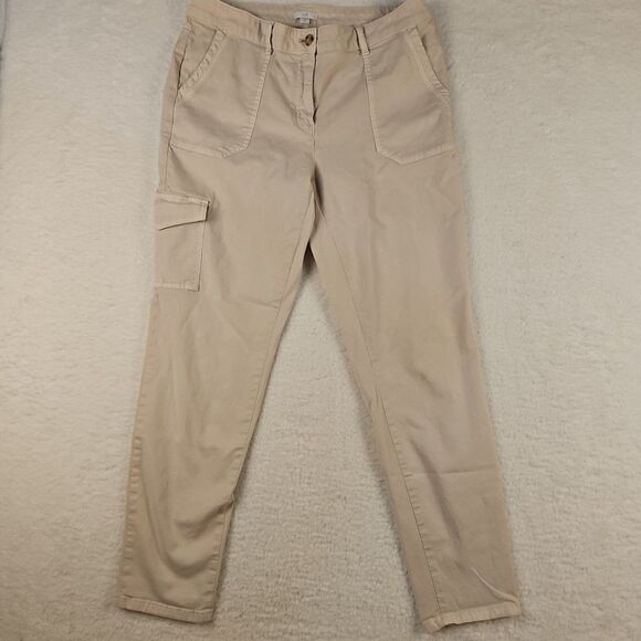 J. Jill Khaki Sz 14 Tall Stretch Casual Mid Rise‎ Flat Front Straight Leg Pants - Picture 1 of 12